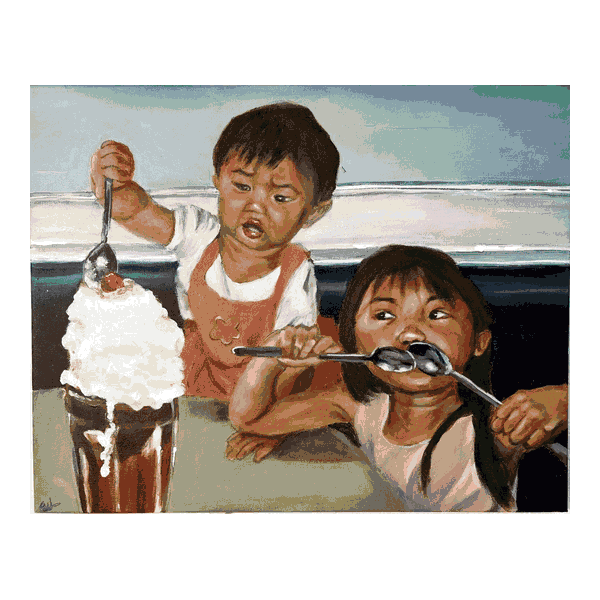 Animated gallery of children&rsquo;s paintings from Give Kids Art&rsquo;s Create Fearlessly show